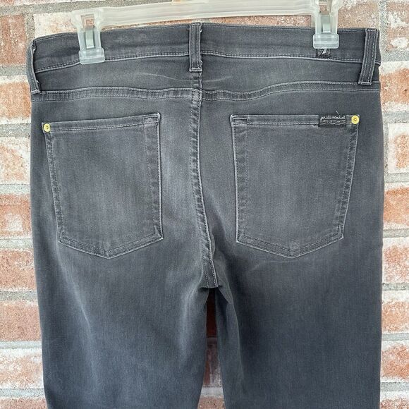 7 For All Mankind Slim Cigarette Jeans Size 31 Charcoal Gray - Picture 6 of 8
